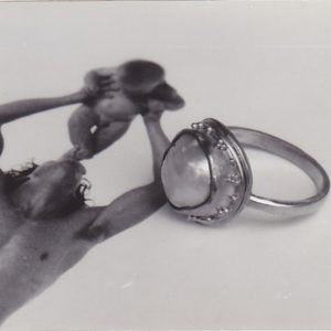 past present pearl granulated ring