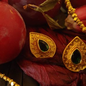 22k Chrome Diopside Earrings