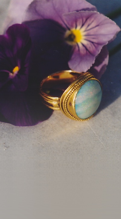 22k Boulder Opal Ring