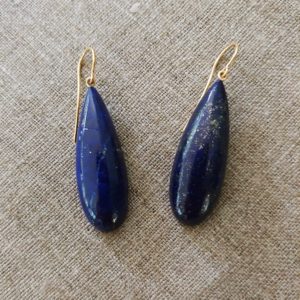 Mediterranean Blue Lapis Teardrop Earrings