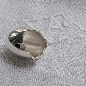 Sterling & 14k Egg Pendant